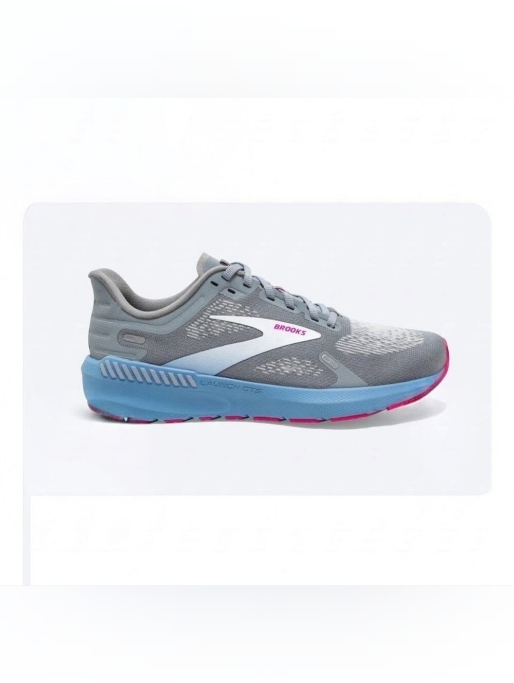 Brooks Women's Launch GTS 9 Running Shoe Gray Pink Blue Mesh - Picture 15 of 15